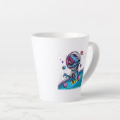 おもしろいTレックス宇宙 カフェラテマグ (右アングル)