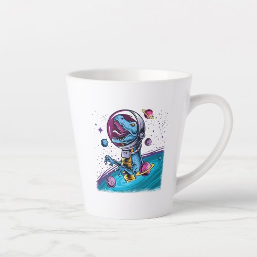 おもしろいTレックス宇宙 カフェラテマグ (右)