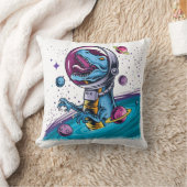おもしろいTレックス宇宙 クッション (ブランケット)