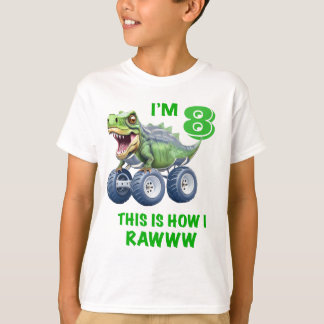 おもしろいTレックス恐竜のモンスタートラック Tシャツ