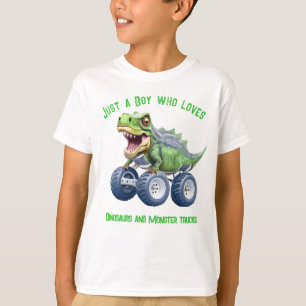 おもしろいTレックス恐竜のモンスタートラック Tシャツ