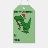 おもしろいTレックス恐竜クリスマスギフトタグ ギフトタグ (正面)