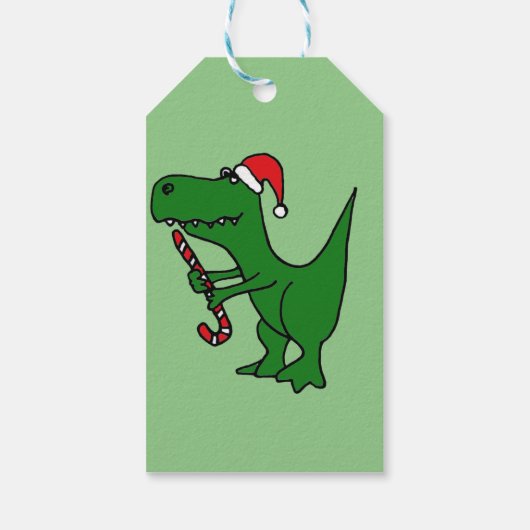 おもしろいTレックス恐竜クリスマスギフトタグ ギフトタグ (裏面)