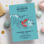 おもしろいTレックス恐竜子供の誕生日パーティー 招待状