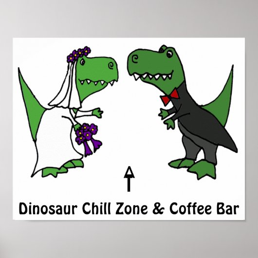 おもしろいTレックス新郎新婦 ポスター (正面)