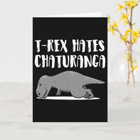 おもしろいT-Rex恐竜ヨガウェア - 完璧なプレゼント カード (黄色い花)