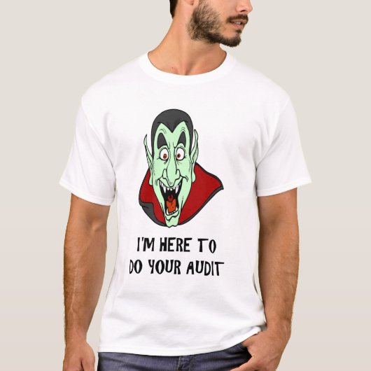 おもしろいTaxday Joke Vampire顔IRS監査ユーモアのある Tシャツ (正面)