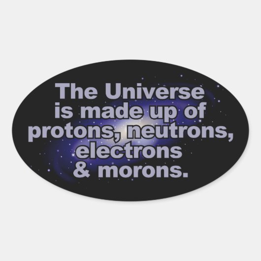 「おもしろいThe Universe」スタンプ 楕円形シール (正面)