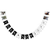 おもしろいThen & Now Grad Photo Collage卒業パーティー バンティングフラッグ (全)