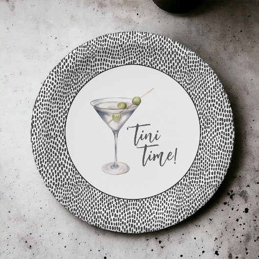 おもしろいTini Time Martiniカクテルパーティー ペーパープレート