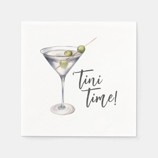 おもしろいTini Time Martiniカクテル スタンダードカクテルナプキン (正面)
