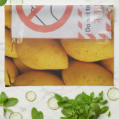 'おもしろいtouchマンゴー'の署名 キッチンタオル (折り畳み)