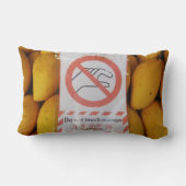 'おもしろいtouchマンゴー'の署名 ランバークッション (裏面)