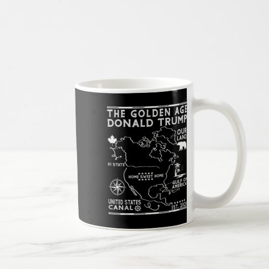 おもしろいTrump Greenland Panama Canal Canada Mexico G コーヒーマグカップ (右)