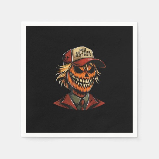 おもしろいTrumpkin Pumpkin Skeleton Make Halloween Gre スタンダードカクテルナプキン (正面)