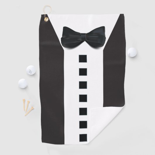 おもしろいTuxedo 🎩かわいいミニマルなエレガンス ゴルフタオル (インサイチュ)
