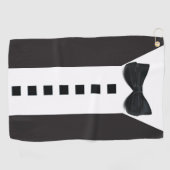 おもしろいTuxedo 🎩かわいいミニマルなエレガンス ゴルフタオル (横)