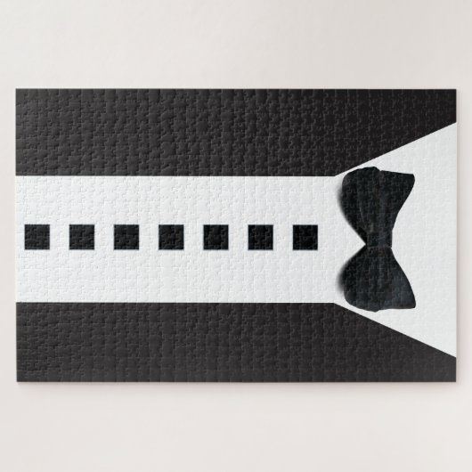 おもしろいTuxedo 🎩かわいいミニマルなエレガンス ジグソーパズル (横)