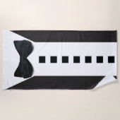 おもしろいTuxedo 🎩かわいいミニマルなエレガンス ビーチタオル (正面)