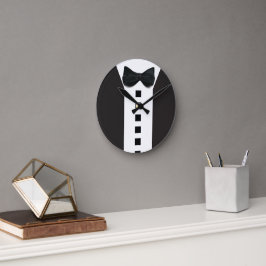 おもしろいTuxedo 🎩ブラックタイフォーマルプ ラウンド壁時計