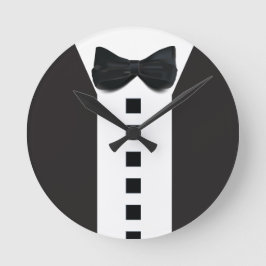 おもしろいTuxedo 🎩ブラックタイフォーマルプ ラウンド壁時計