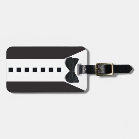 おもしろいTuxedo 🎩ブラックタイフォーマルプ ラゲッジタグ (正面横)