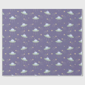 おもしろいUFO子供の誕生日パーティー包装紙 ラッピングペーパー (フラット)