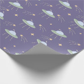 おもしろいUFO子供の誕生日パーティー包装紙 ラッピングペーパー (角)