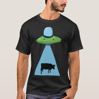おもしろいUfo牛の誘拐 Tシャツ