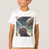 おもしろいUFO猫 Tシャツ (正面)