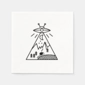 おもしろいUfo，エリア51,エイリアン奪取 スタンダードカクテルナプキン (正面)
