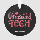 おもしろいUltrasound Tech Valentine's Dayアイディア オーナメント (正面)