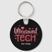 おもしろいUltrasound Tech Valentine's Dayアイディア キーホルダー (正面)