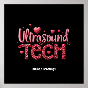 おもしろいUltrasound Tech Valentine's Dayアイディア ポスター