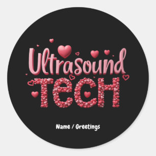 おもしろいUltrasound Tech Valentine's Dayアイディア ラウンドシール