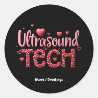 おもしろいUltrasound Tech Valentine's Dayアイディア ラウンドシール