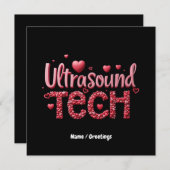 おもしろいUltrasound Tech Valentine's Dayアイディア 招待状 (正面/裏面)