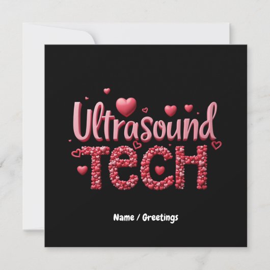 おもしろいUltrasound Tech Valentine's Dayアイディア 招待状 (正面)