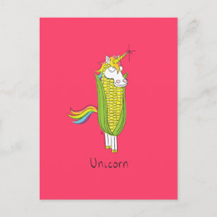 おもしろいUnicornかわいい子ども漫画 ポストカード