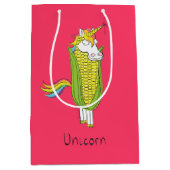 おもしろいUnicornかわいい子ども漫画 ミディアムペーパーバッグ (正面)