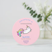 おもしろいunicorn cat誕生日パーティー 招待状 (スタンド正面)