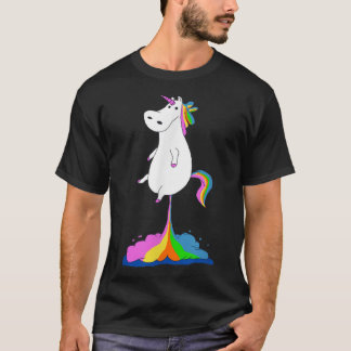 おもしろいUnicorn Farting Rainbow - Magic Fart Unico Tシャツ