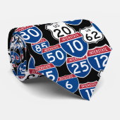 おもしろいUSハイウェイシンボルや象徴ランダムパターン ネクタイ (ロール)