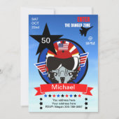 おもしろいUSAファイタージェットパイロット誕生日招待状 招待状 (正面)