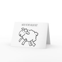 おもしろいValentine Sheep Wooly be my Valentine card