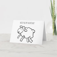 おもしろいValentine Sheep Wooly be my Valentine card