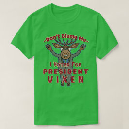 おもしろいVixen Politicalのクリスマスのトナカイ大統領 Tシャツ