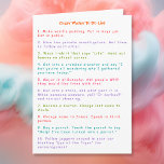 おもしろいWacky Kids To Do Pranks Listユーモアのおもしろい カード<br><div class="desc">笑わされる, おもしろいパーソナライズされた, ユーモアのある引用文カスタム, おもしろい冗談ユーモアあいさつカード，風変わりな，風変わりな特徴を備え，プライズのリストを行う必要がある。実際には、1つの場所にリストされたあなたの新年の決議。リストを行うためにスコアを下げることを好む人のためのおもしろいカード。誕生日、新年、クリスマス、休暇、または任意の定日用のおもしろいギフトを作る，友人，家族，愛する人々，子供，孫，息子，娘，姪，甥，兄弟。</div>