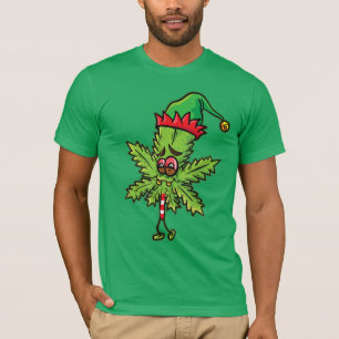 おもしろいWeed Christmas小妖精や小人Tシャツ Tシャツ