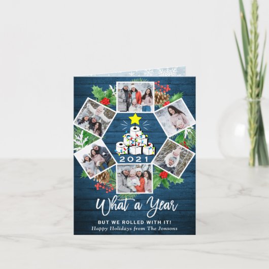 おもしろいWhat a Year Christmas Tree 6写真 シーズンカード (正面)